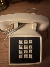 Vintage COMDIAL Beige Push Button Corded Landline Desk Telephone Tested