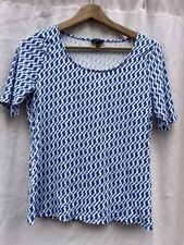 talbots blouse small Blue And White
