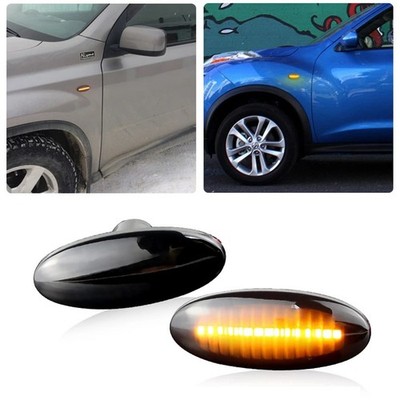 For 2011-2012 Nissan Leaf Smoked Amber LED Fender Turn Signal Side Marker Lights
