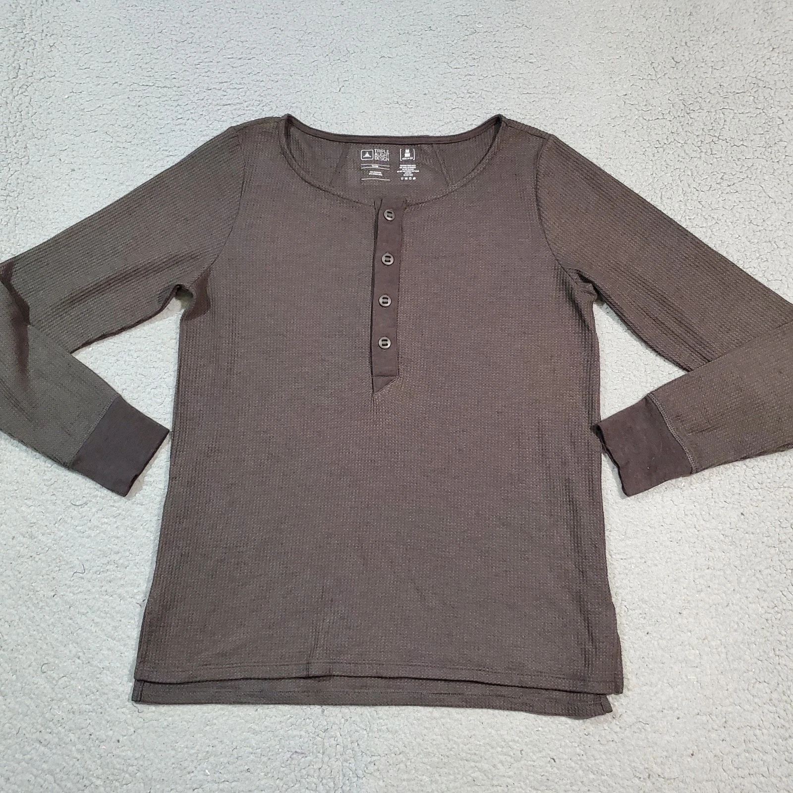 Triple Aught Design Shirt Womens Medium Gray Merino Thermal Henley Base Layer