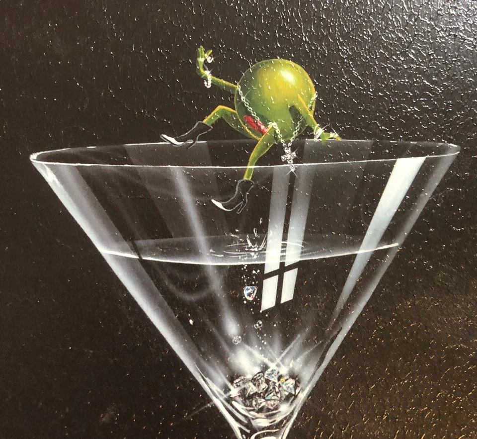 Michael Godard “Gangsta Martini” Giclée 签名艺术 11x11 英寸 — 第 2/4 张图片