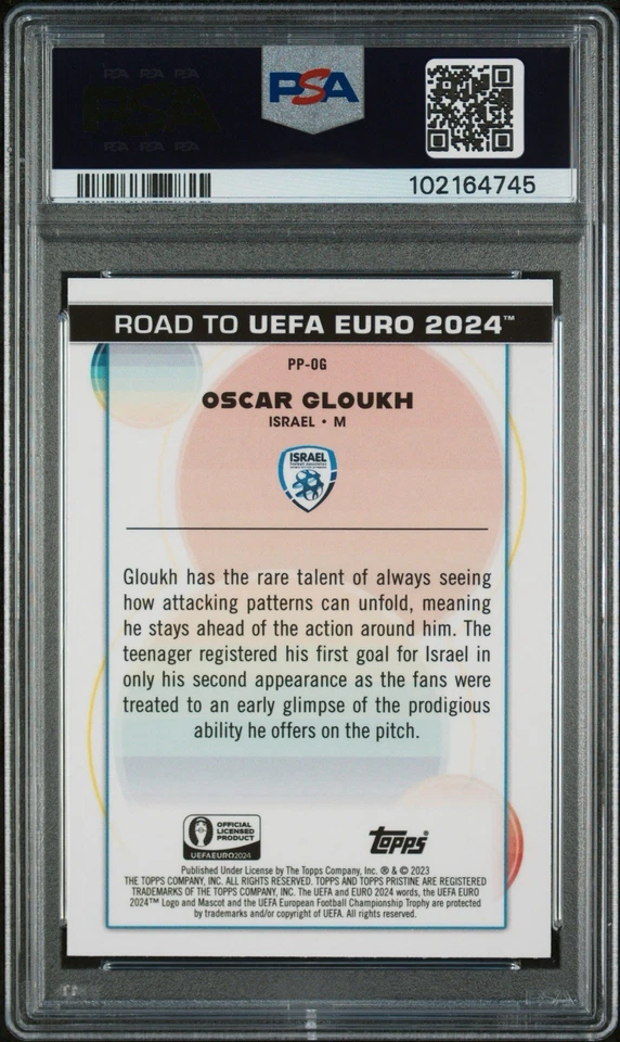 2023 Topps Pristine Road to Euro Oscar Gloukh Prodigies PSA 10 / GEM MINT #PPOG - Image 2 of 3