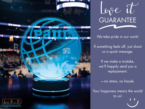 Personalisiertes Basketball Nachtlicht - Individuelle LED Lampe mit Namen für Fan Geschenk - Bild 5 von 9