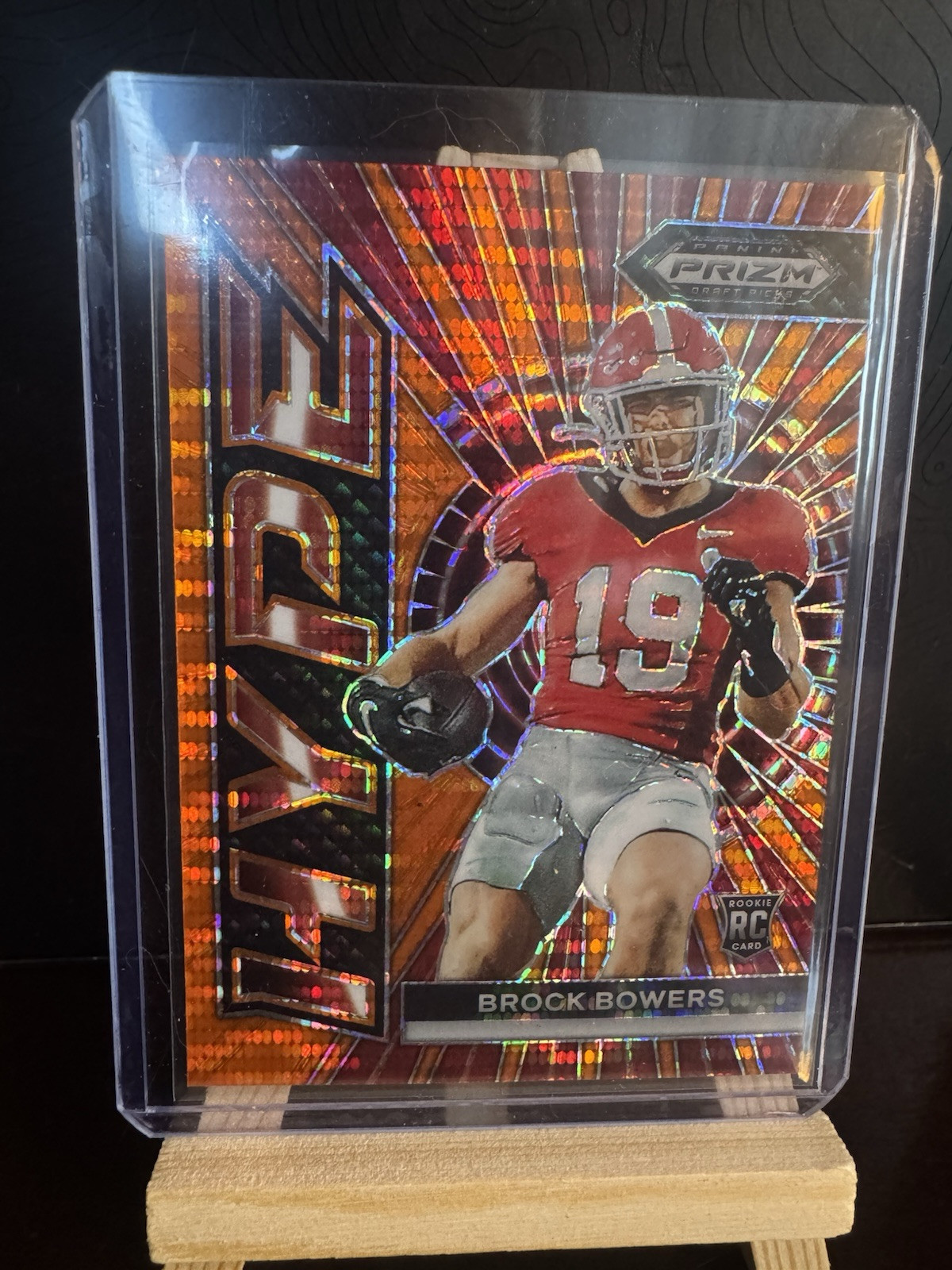 2024 Panini Prizm Draft Picks Brock Bowers Hype Orange Pulsar /49 RC