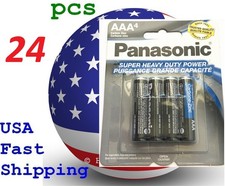 24 piece Panasonic AAA 1.5V Batteries Heavy Duty Power Carbon Zinc 0.40 per gallon
