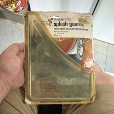 Vintage Sears Pair Stainless Steel Flap Splash Guards Mud Flaps New Old Stock Vintage Sears Pair Stainless Steel Flap Splash Guards Mud Flaps New Old Stock