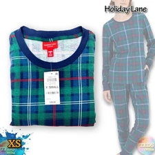 NWT Holiday Lane Women's XS Family Plaid Cotton Family Pajamas Set 100196627