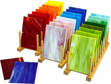 Stained Glass Sheets Kit 26 Opaque Colors for Beginners 6x4 Inch Mosaic Art