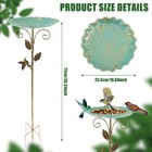 Metal Bird Bath with 5 Prongs Base Stake Vintage Birdbath for Garden Patio EmifE