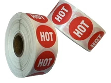 HOT Food Packaging Stickers 1-1/8” Round Labels 1000 Total – Easy Peel & Stick