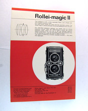 Franke  Heidecke Rollei-magic II Sales Sheet TLR Vintage Camera