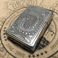 Zippo Lighter Indian Native American 3D Design Used Fire Confirmed