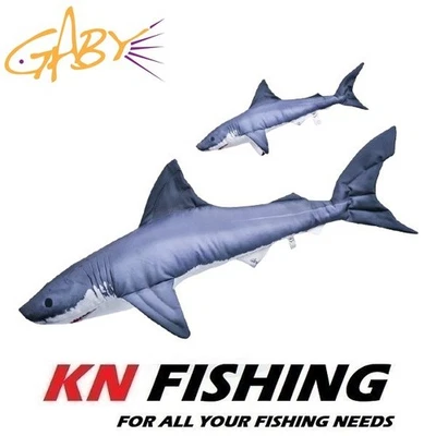 Peluche GABY GREAT WHITE SHARK cadeau poisson oreiller chambre déco 53 cm - Photo 1/4