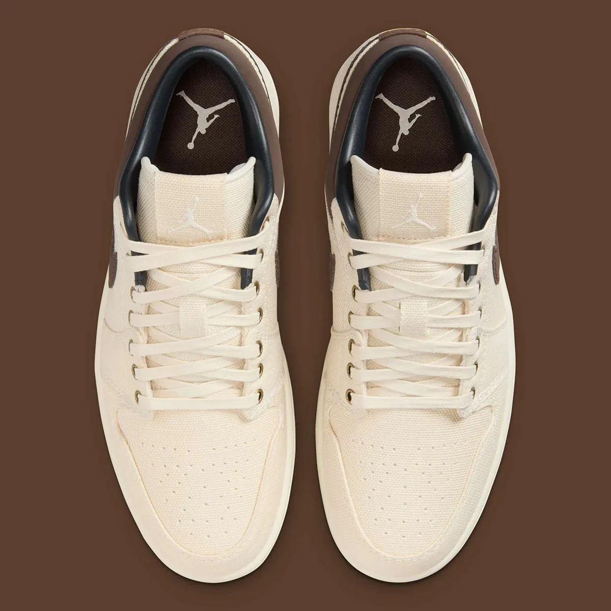 Nike Air Jordan 1 Low PRM Shoes Pale Ivory Baroque Brown  display picture 3