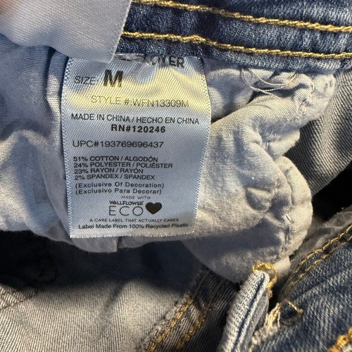 Kids Wallflower Denim Overalls Distressed Medium Wash Ripped Jeans Girls Size M - Picture 8 of 9