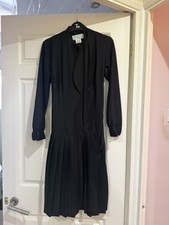 Black long sleeve casual day evening holiday party Dress Size 16 made England