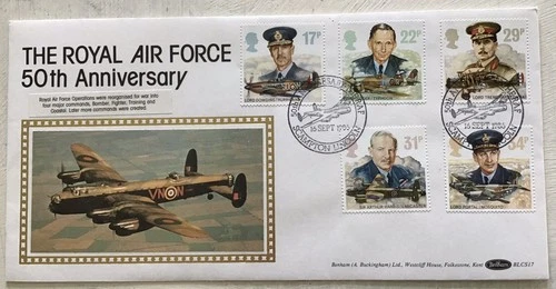GB QEII 1986 Flown in Lancaster Royal Air Force Benham FDC Scampton SHS Cat £30