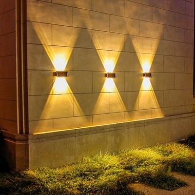 Außen Solarbetriebene RGB Wandleuchte mit wasserdichtem ABS Gehäuse für Deck