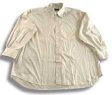 VTG GITMAN BROS MENS 19/33 PALE YELLOW TTX COTTON OXFORD DRESS SHIRT MADE IN USA