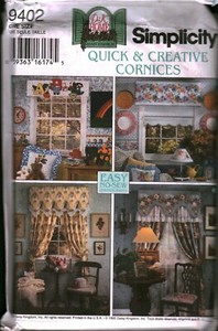 9402 Vintage Simplicity Sewing Pattern Home Decoration Quick Creative Cornices
