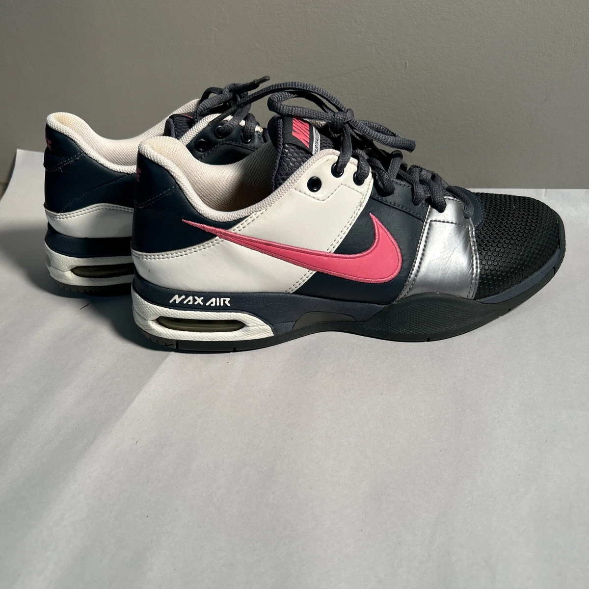 Nike Air Max Courtballistec 1.2 White Navy Blue Pink Tennis Court