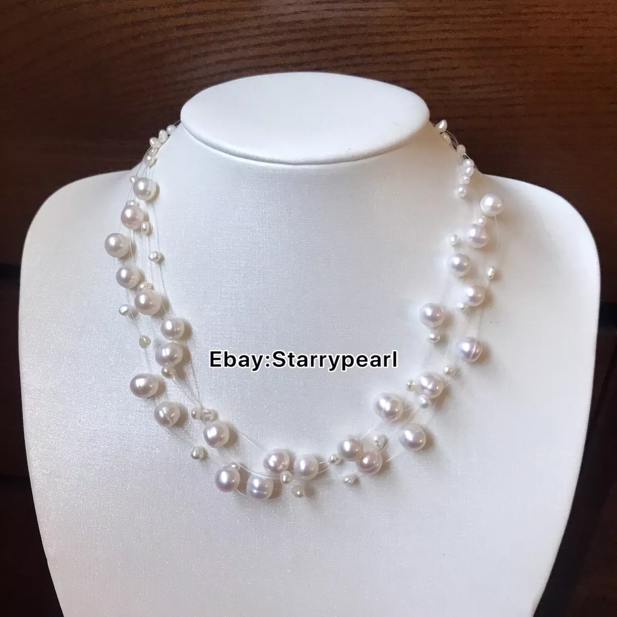 Buy Natural Color Freshwater Pearl Necklace, Genuine Pearl Necklaces,8.5x9.5mm  Real Pearls, Christmas Present, Statement Necklace Online in India - Etsy