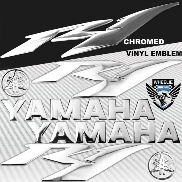 8" 3D FAIRING/FUEL TANK YAMAHA LOGO EMBLEM+6" STICKER FOR YZF-R1/R1M/R1S CHROME 8" 3D FAIRING/FUEL TANK YAMAHA LOGO EMBLEM+6" STICKER FOR YZF-R1/R1M/R1S CHROME