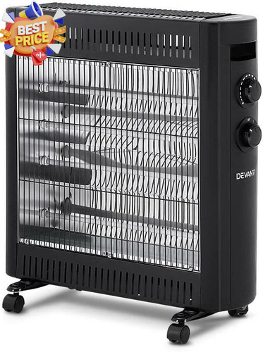 2200W Radiant Electric Infrared Heater Portable Bedroom Home Bathroom Black - Picture 4 of 12