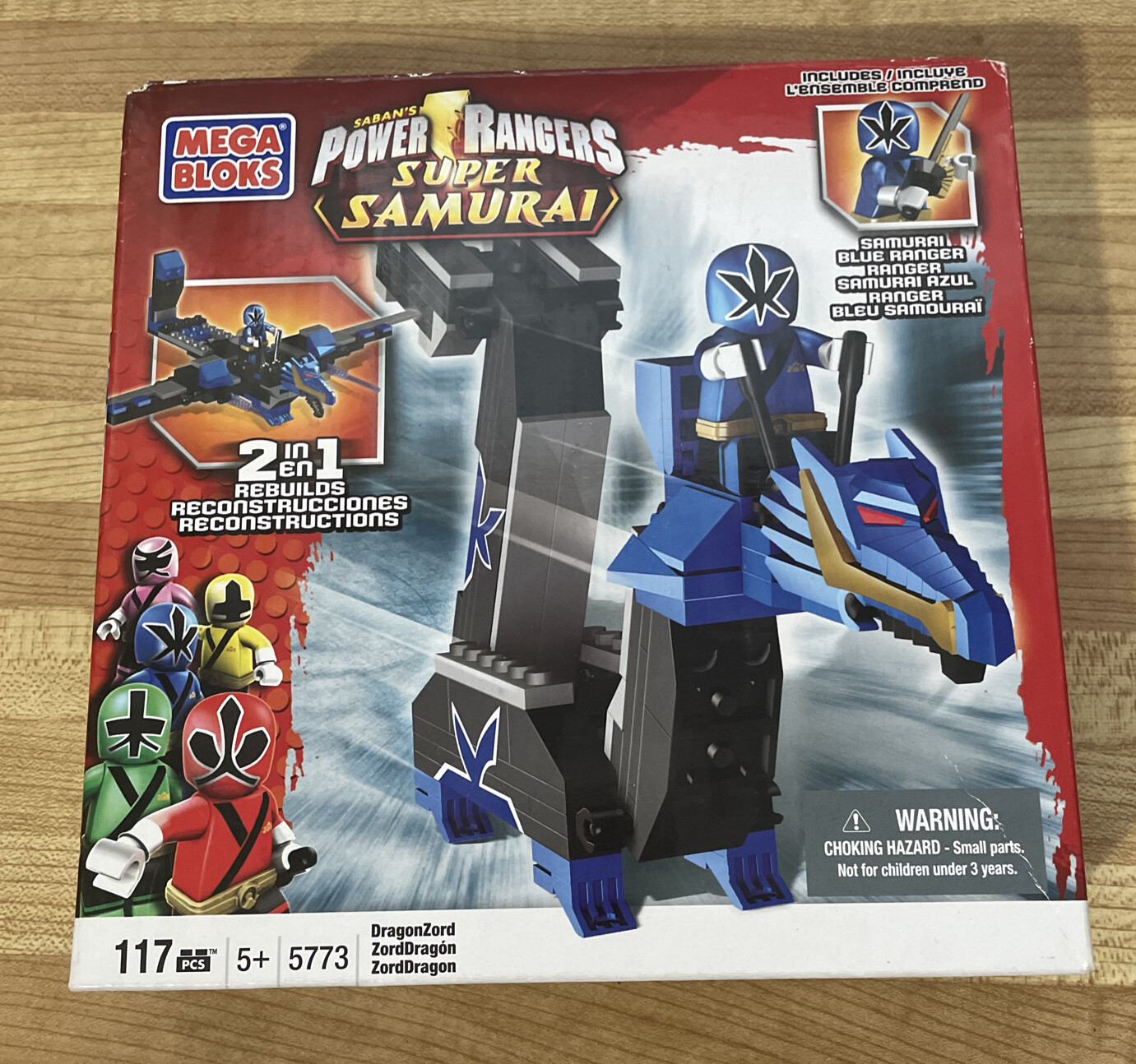 Power Rangers Super Samurai Blue  DragonLord 2012 Mega Bloks 5773 Sabans NEW