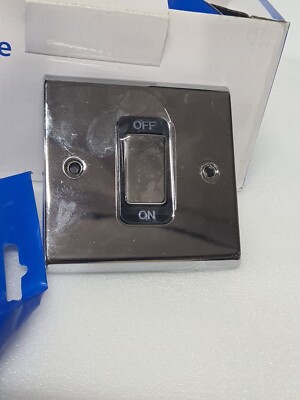 Deta SD1300CHB Poliertes Chrom DP Schalter mit schwarzem Einsatz & Chrom Wippe 45A