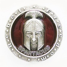 Spartacus Gladiator Warrior Red Enamel Metal Belt Buckle