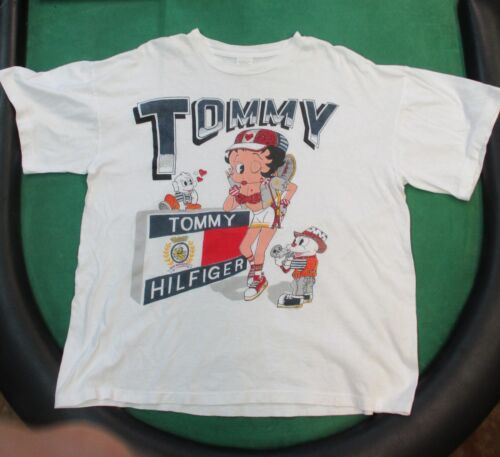  Vintage Single Stitched Betty Boop Tommy Hilfiger T-shirt Rozmiar XL - Zdjęcie 1 z 4