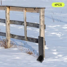 4PCS Post Fence Repair Black AnchorDouble Support Fence Post Support Replacement