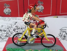 FRANQUIN - PIXI "Gaston cycliste Maillot à Pois rouge et vélo Jaune"