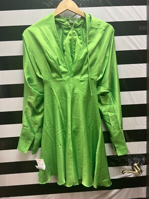 asos lime green maxi dress Asos Design Raw Edge Paneled Cami Maxi Dress In Olive Green (Lime Green) US 14