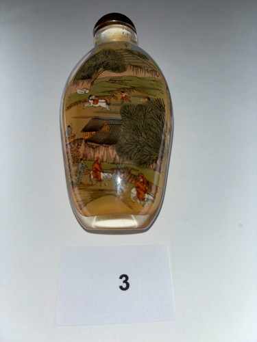 Snuff Bottle 6 Bottles + Box Innenmalerei China Glas Riverscene - Imagen 9 de 22