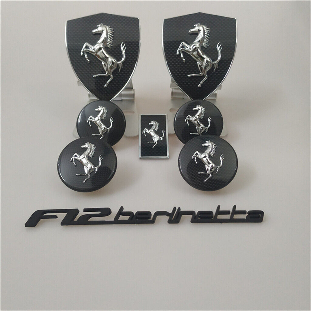 Ferrari F12 Berlinetta Carbon Fiber Fender Shield Badge&Wheel Caps