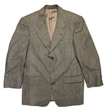 Vintage Yves Saint Laurent Men's Houndstooth Blazer Jacket Brown/Black Size 44R