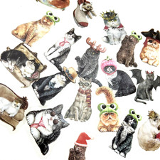 Cats in Costumes Stickers Christmas Scrapbooking Journals Cardmaking