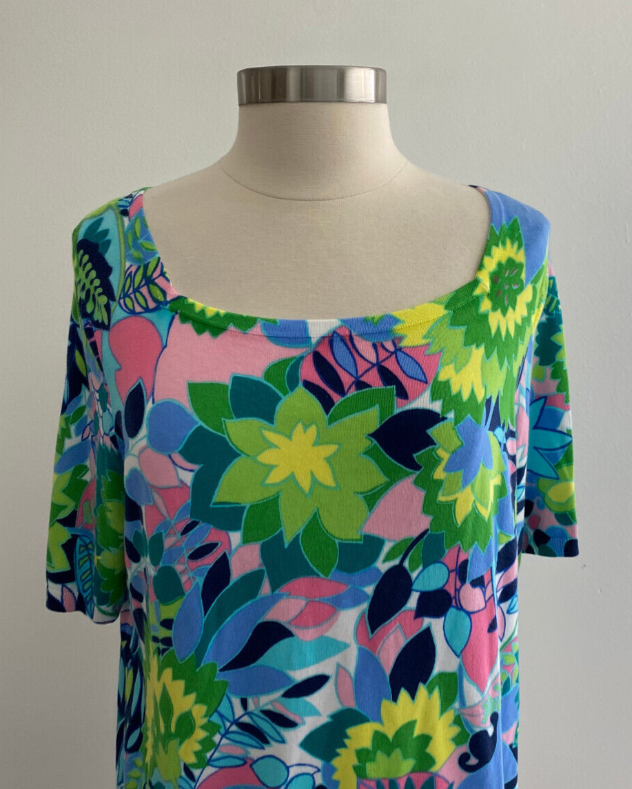 Talbots Petites Colorful Short Sleeve Sweater sz XLP