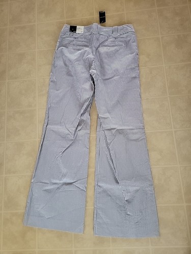 Loft Pants Women 0P Blue White Striped Flare Leg Pants NEW - Picture 3 of 4