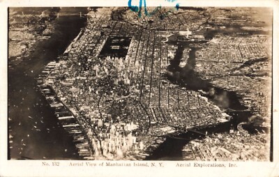 RPPC c1930's Aerial View Manhattan Island N.Y. New York Real Photo P469