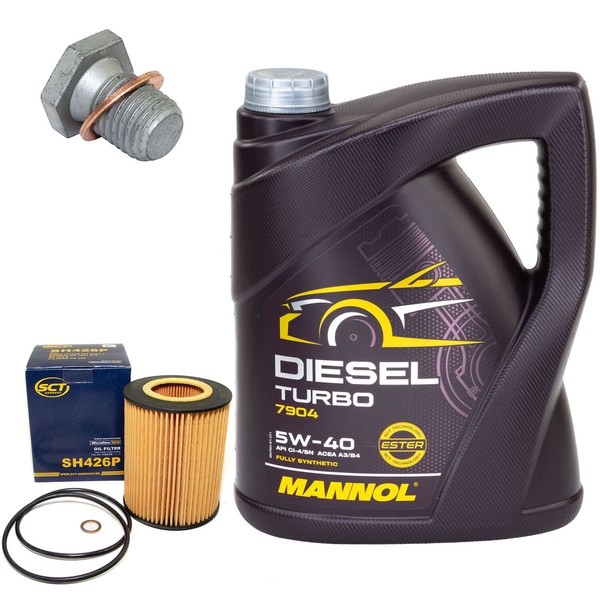 MotoröL Set 5W40 5 Liter + ÖLfilter SH 426 P + Schraube FüR BMW 7Er 740D E65 66-image