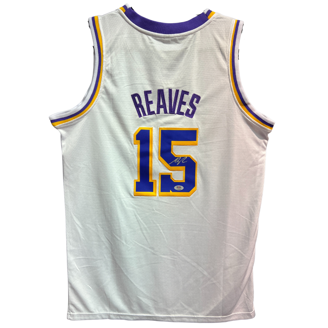 AUSTIN REAVES AUTOGRAPHED CUSTOM WHITE AWAY LA JERSEY PSA ITP