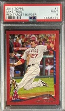 Mike Trout 2014 Topps #1 Red Target Border Angels PSA 9 Pop 32