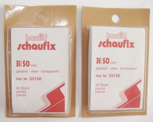 Hawid Schaufix Clear Stamp Mounts 31/50 Two Packs of 40 Jumbo Vertical (m11)