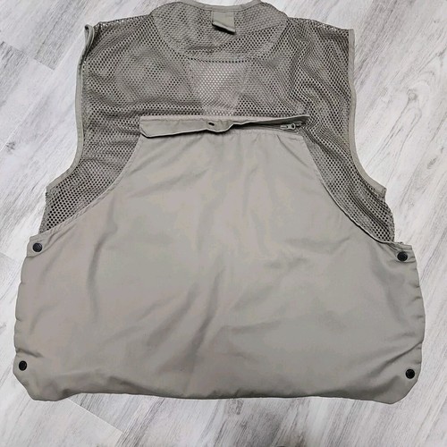 Master Sportsman Hunting Vest Mens 2XL Khaki Zip Up Cotton Padded Shoulder Mesh - Picture 5 of 8