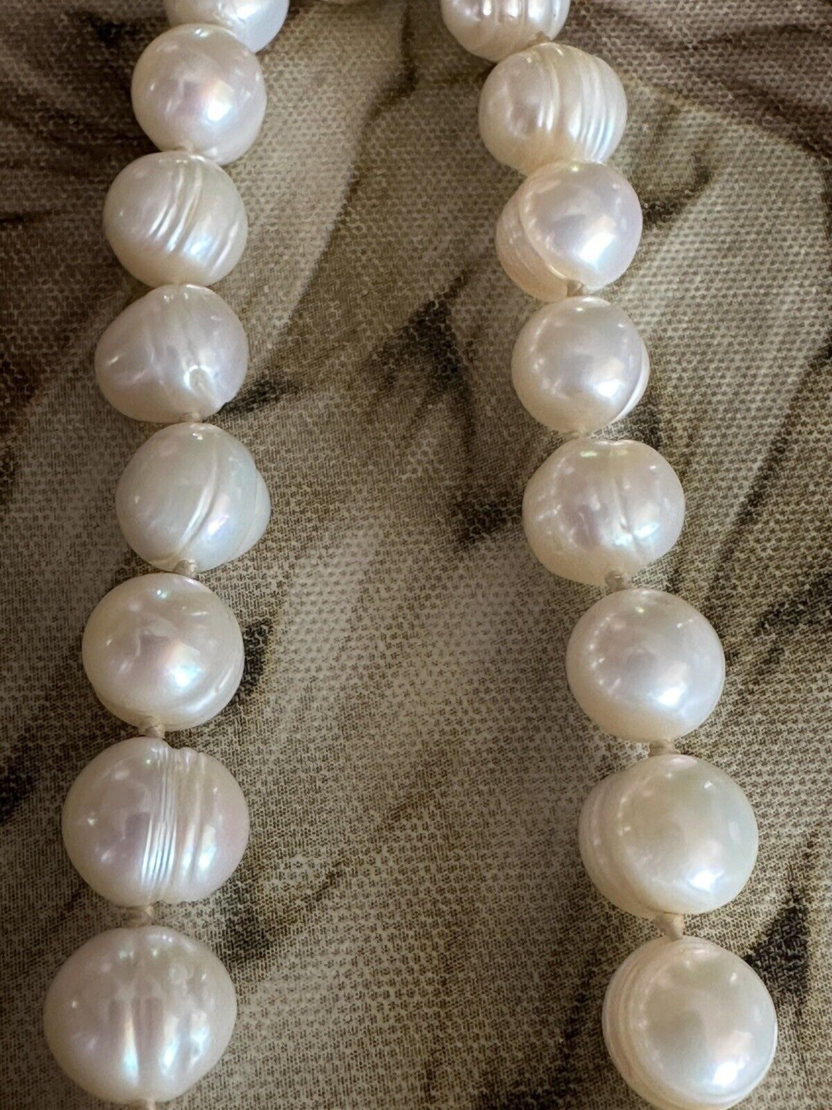 Fresh Water 2mm Pearl Cloisonné Knotted 16” Neckl… - image 3