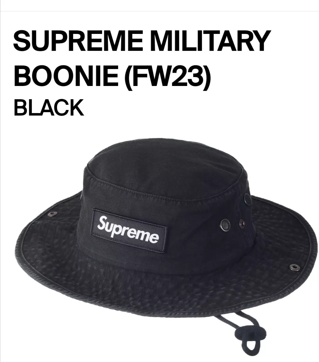 SUPREME MILITARY BOONIE BLACK/ FW23 SIZE S/M 100% AUTHENTIC BRAND NEW