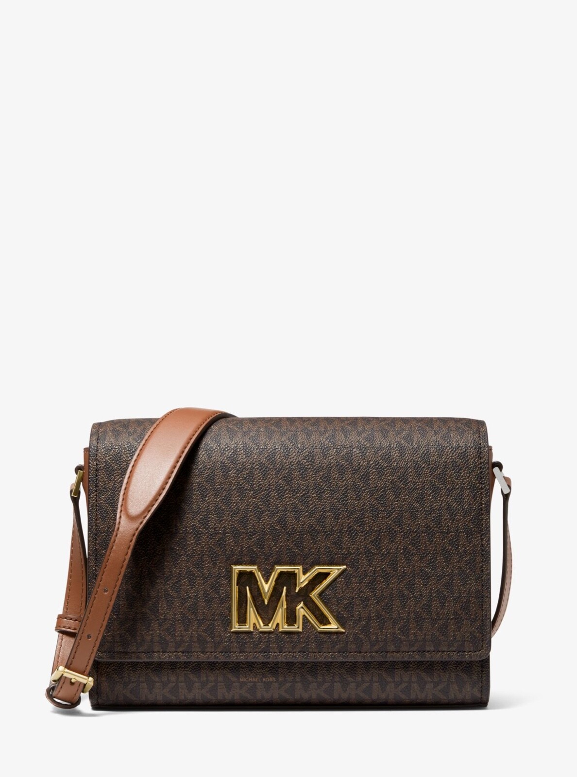 Michael Kors MIMI Medium leather MK Signature LOGO Flap Messenger 